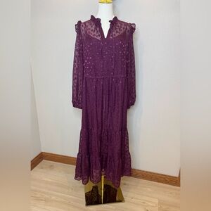 Julia Jordan Long Sleeve Plum Dress New with Tag Size 12